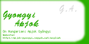 gyongyi apjok business card