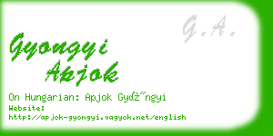 gyongyi apjok business card